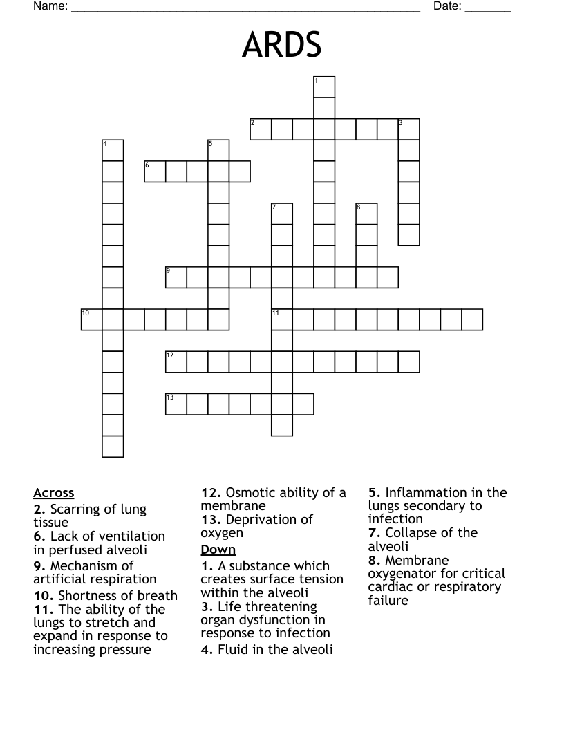 ARDS Crossword