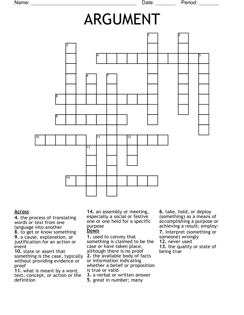 ARGUMENT Crossword