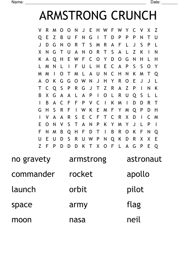 ARMSTRONG CRUNCH Word Search