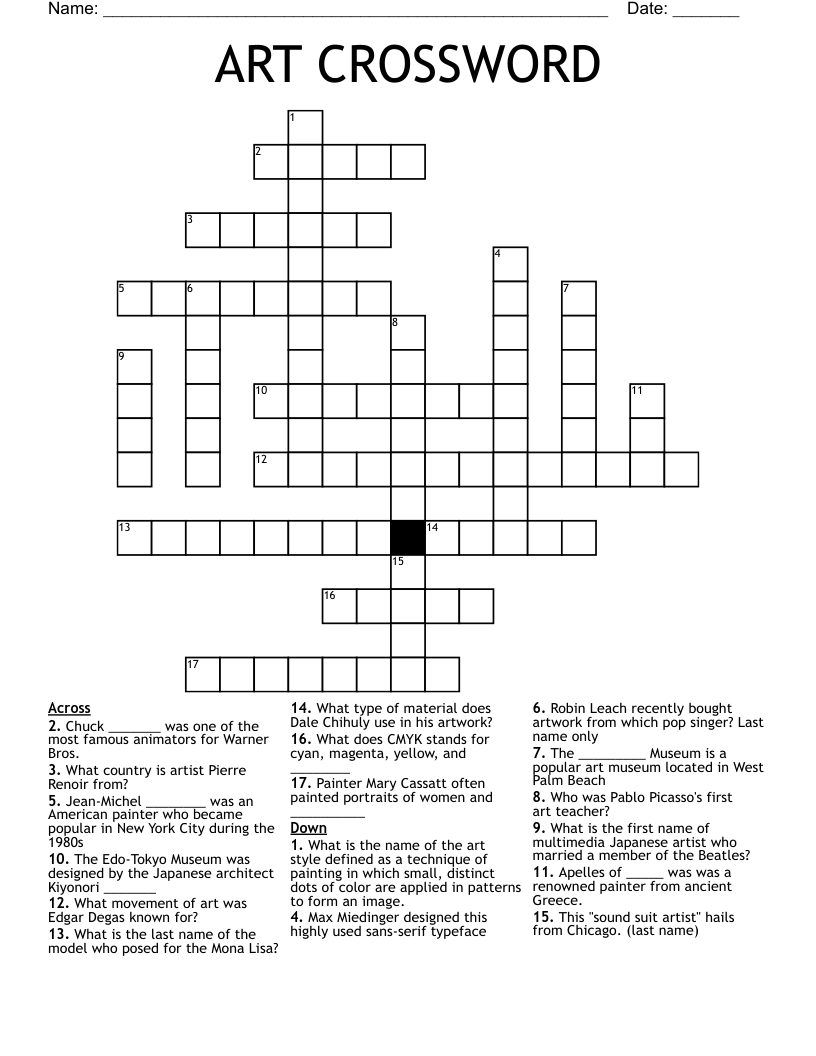 ART CROSSWORD 