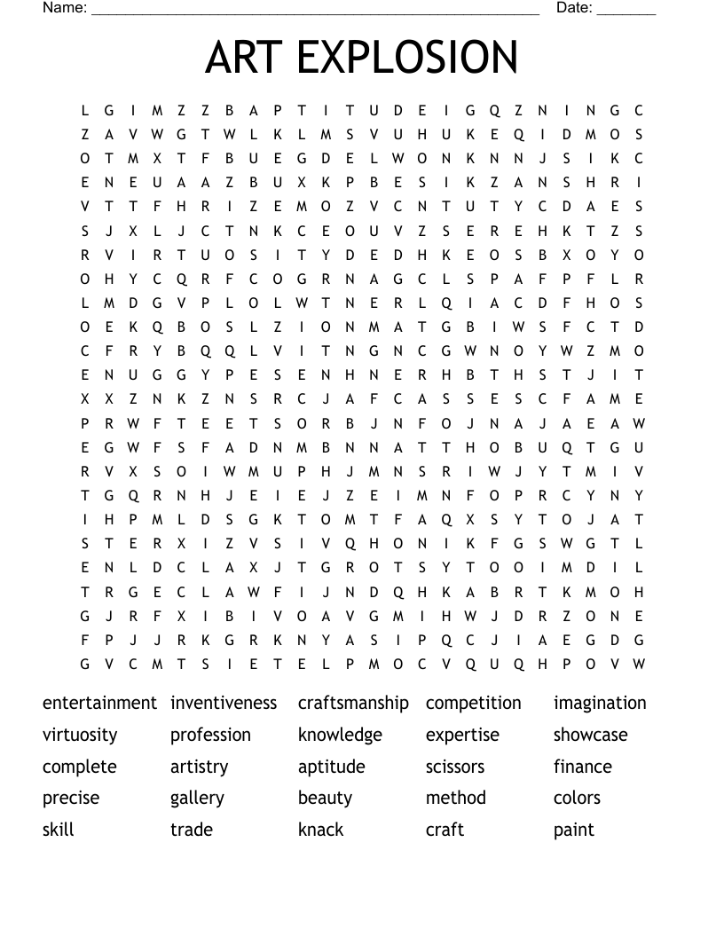 ART EXPLOSION Word Search