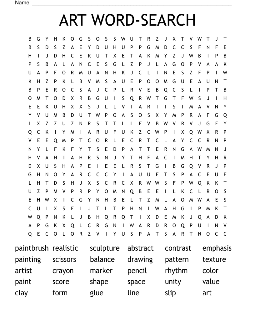 ART WORD-SEARCH Word Search