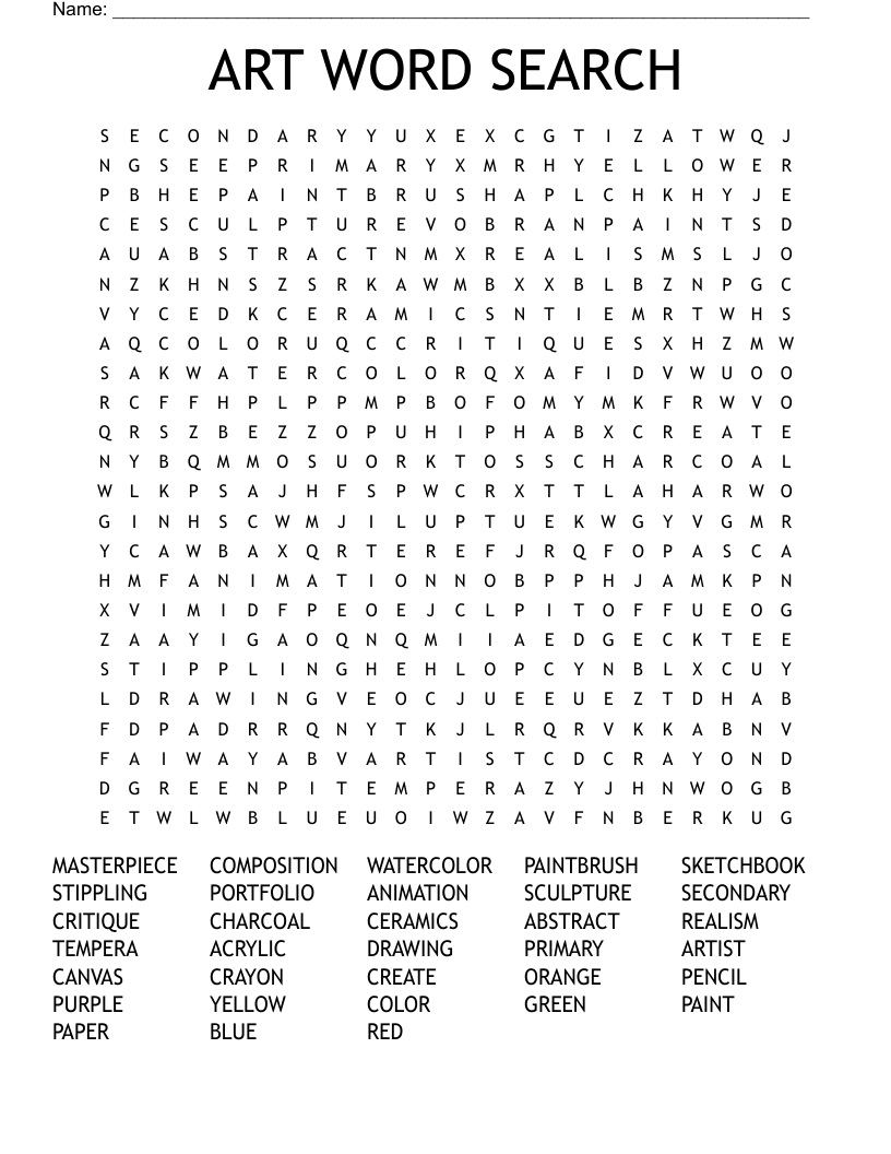ART WORD SEARCH