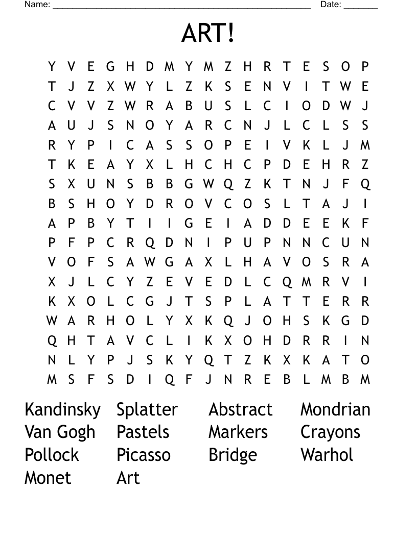 ART!  Word Search