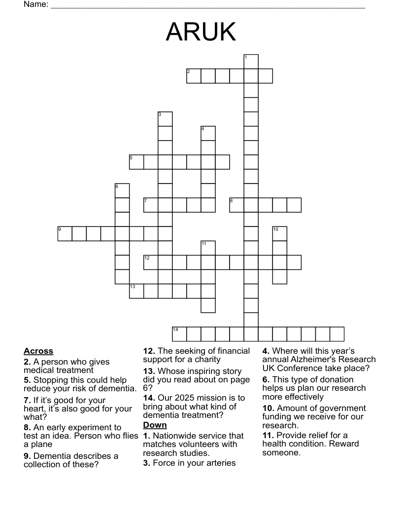 ARUK  Crossword