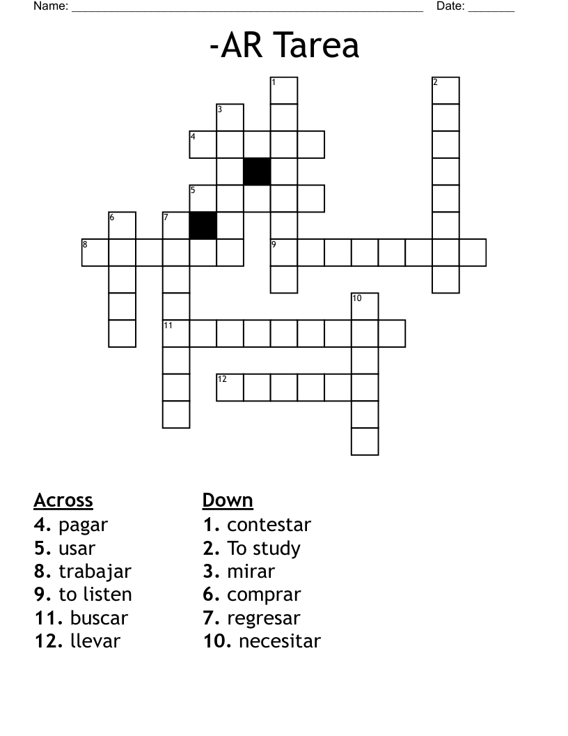 -AR Tarea Crossword