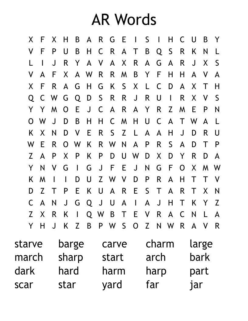 AR Words Word Search
