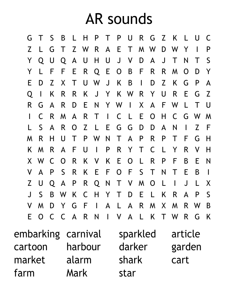 AR sounds  Word Search