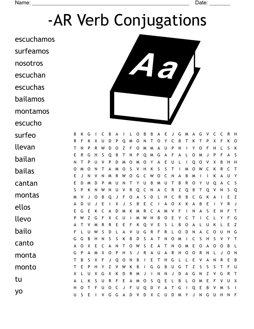 -AR Verb Conjugations Word Search