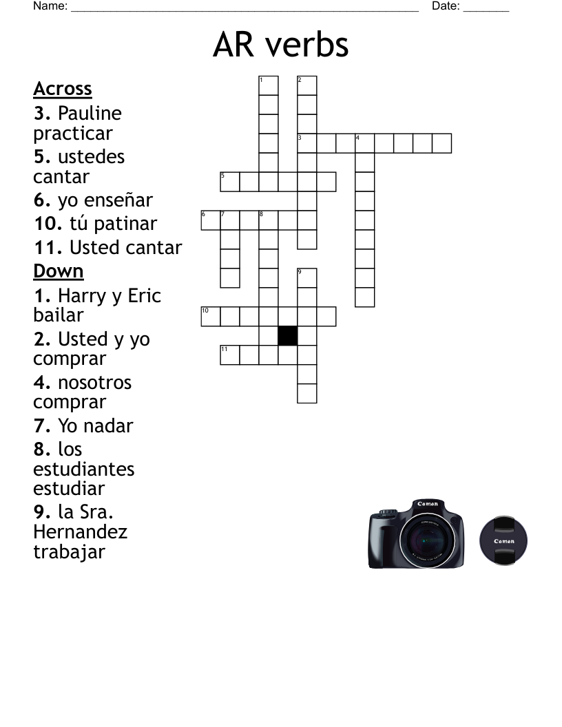 AR verbs Crossword