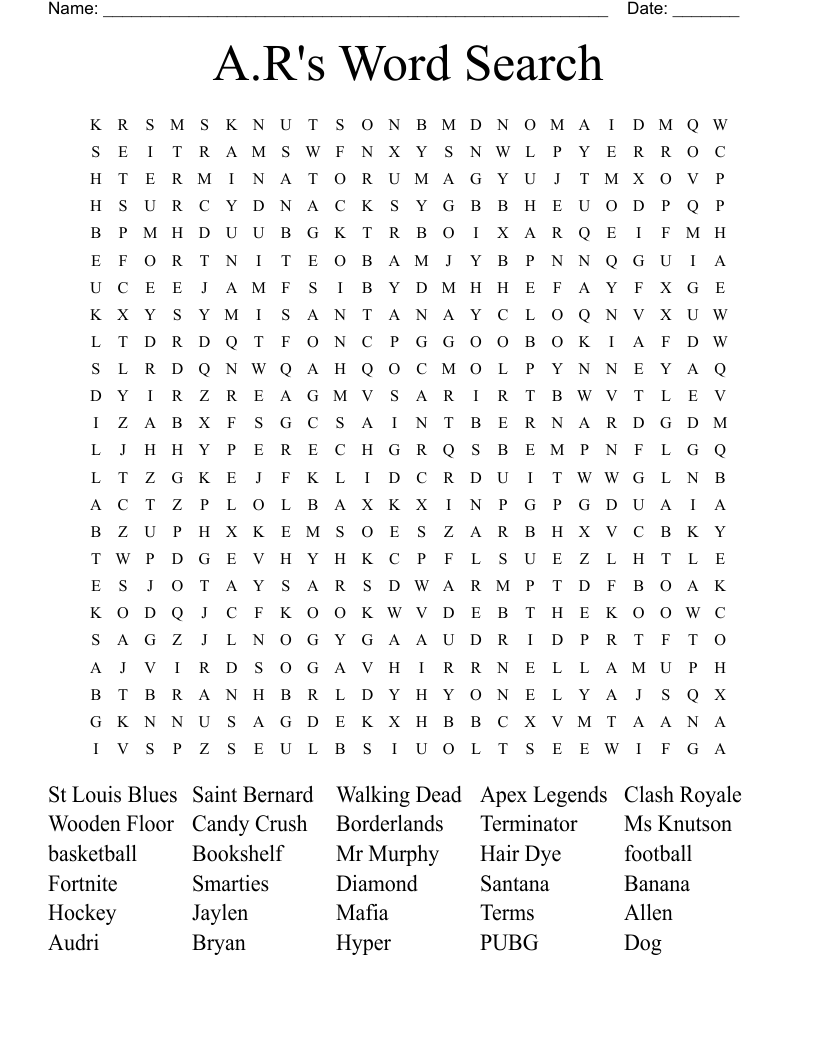 A.R's Word Search