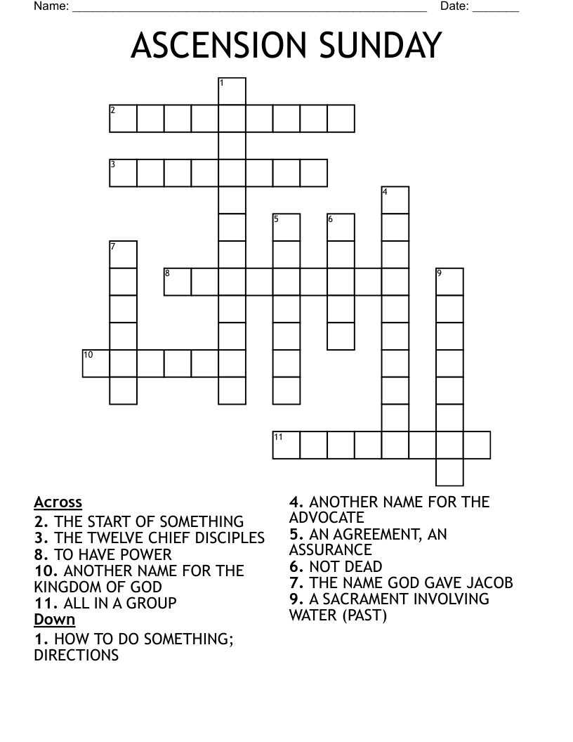 ASCENSION SUNDAY Crossword