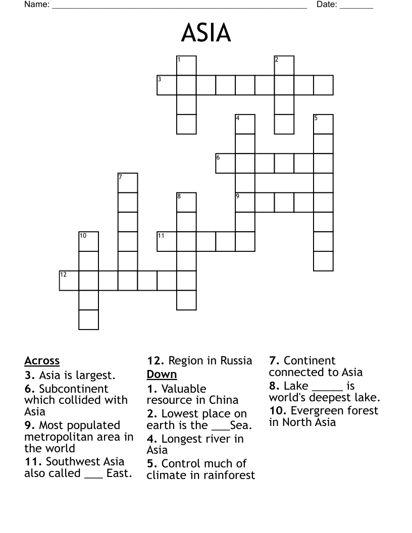 ASIA Crossword