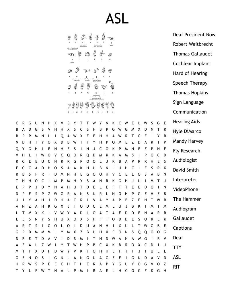 ASL Word Search