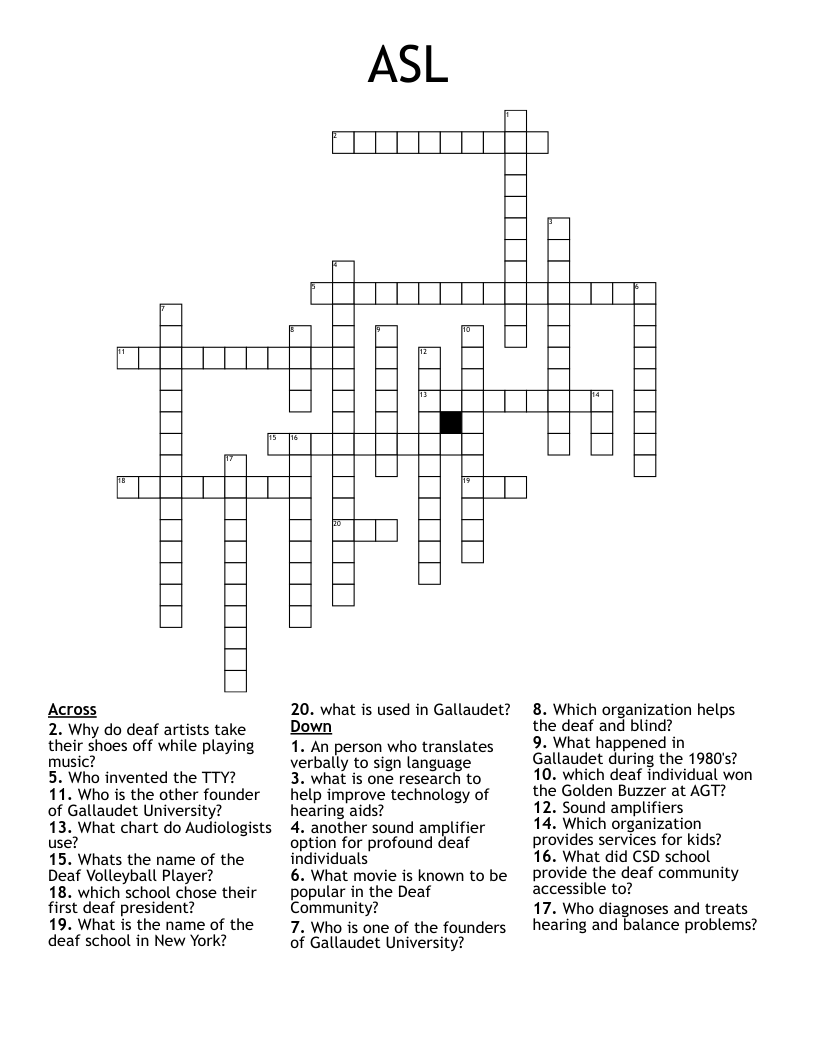 ASL Crossword