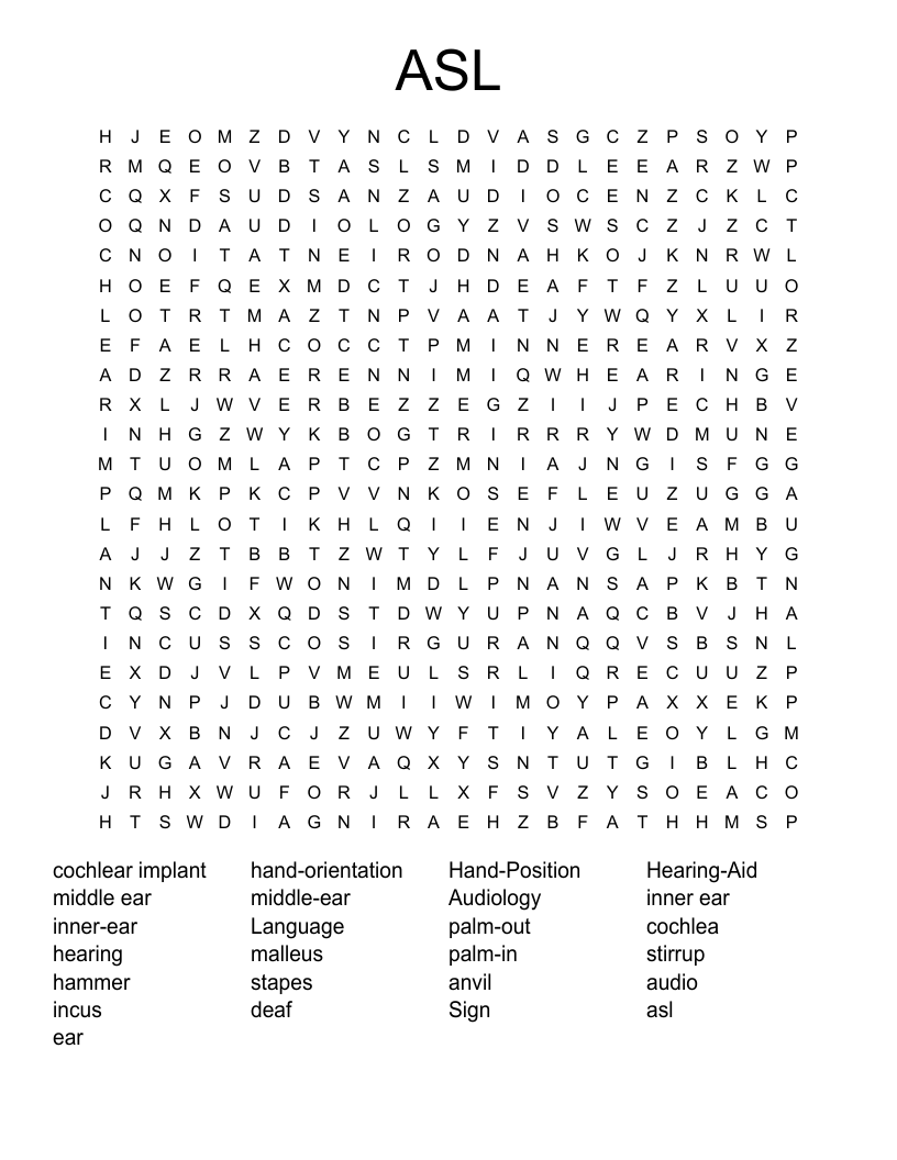 ASL Word Search