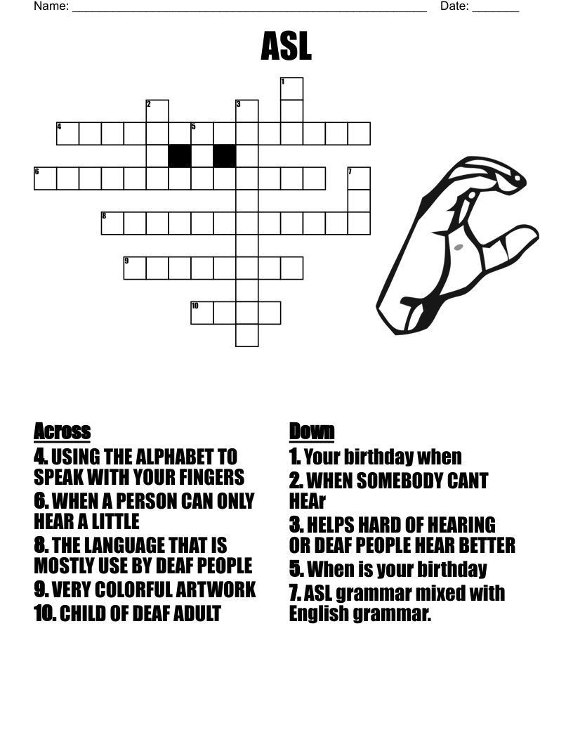 ASL Crossword