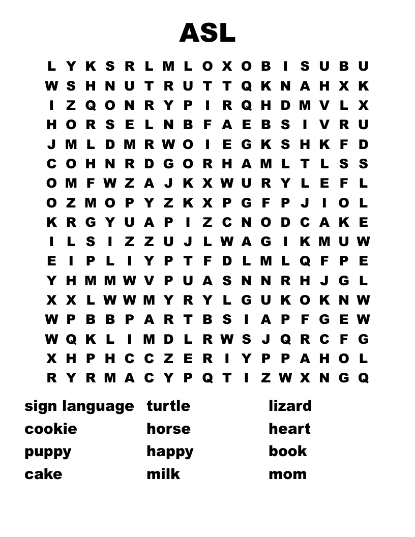 ASL Word Search