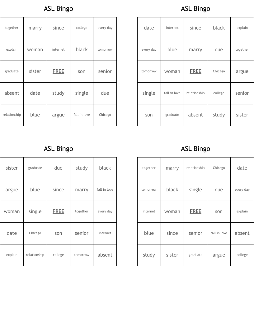 ASL Bingo