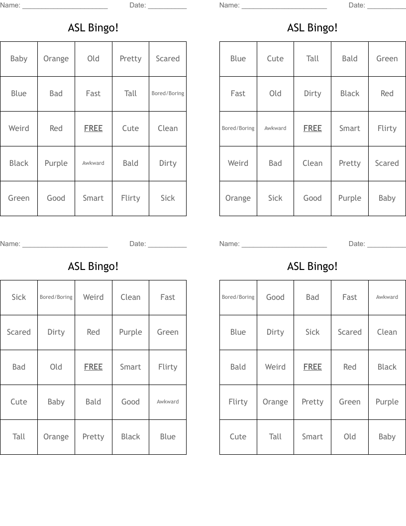 ASL Bingo!