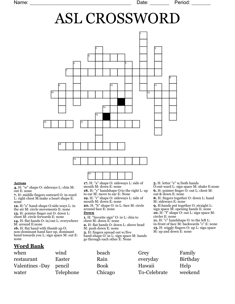 ASL CROSSWORD
