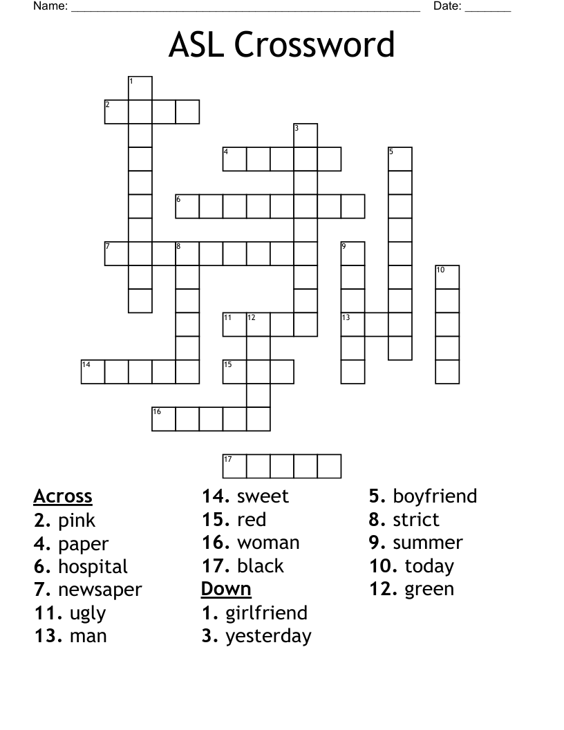 ASL Crossword
