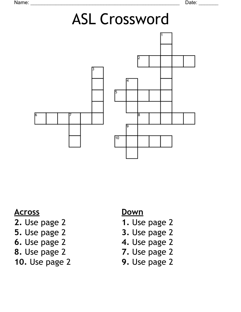 ASL Crossword