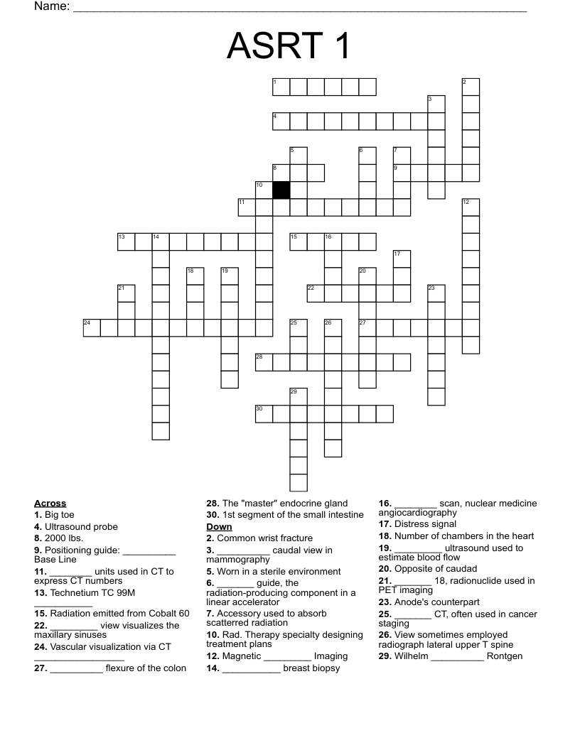 ASRT 1 Crossword