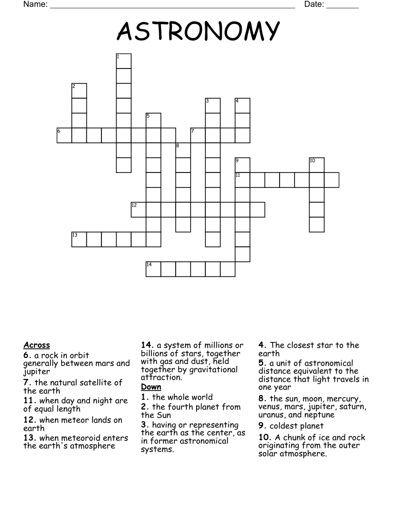 ASTRONOMY Crossword