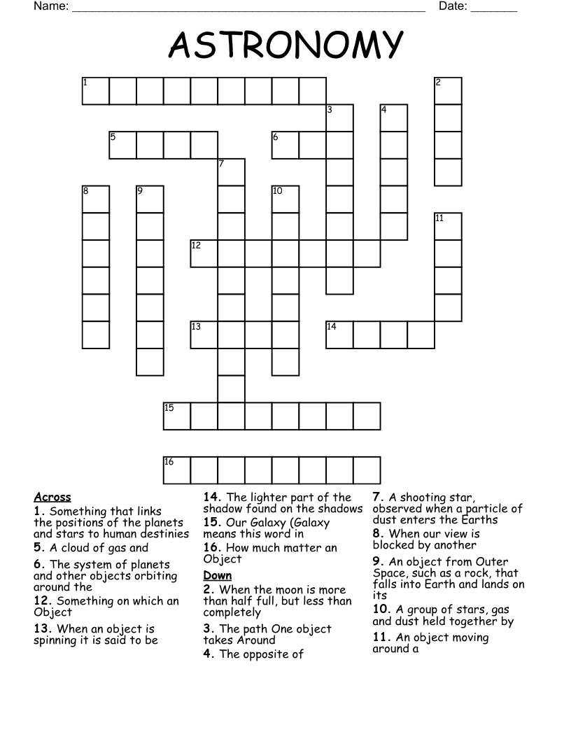 ASTRONOMY Crossword