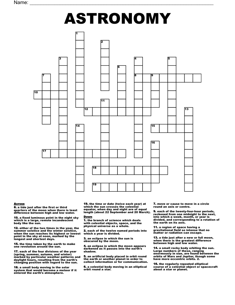 ASTRONOMY Crossword