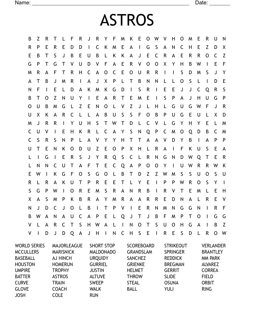 ASTROS Word Search