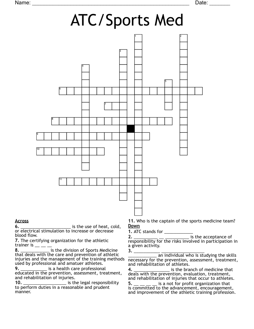 ATC/Sports Med Crossword