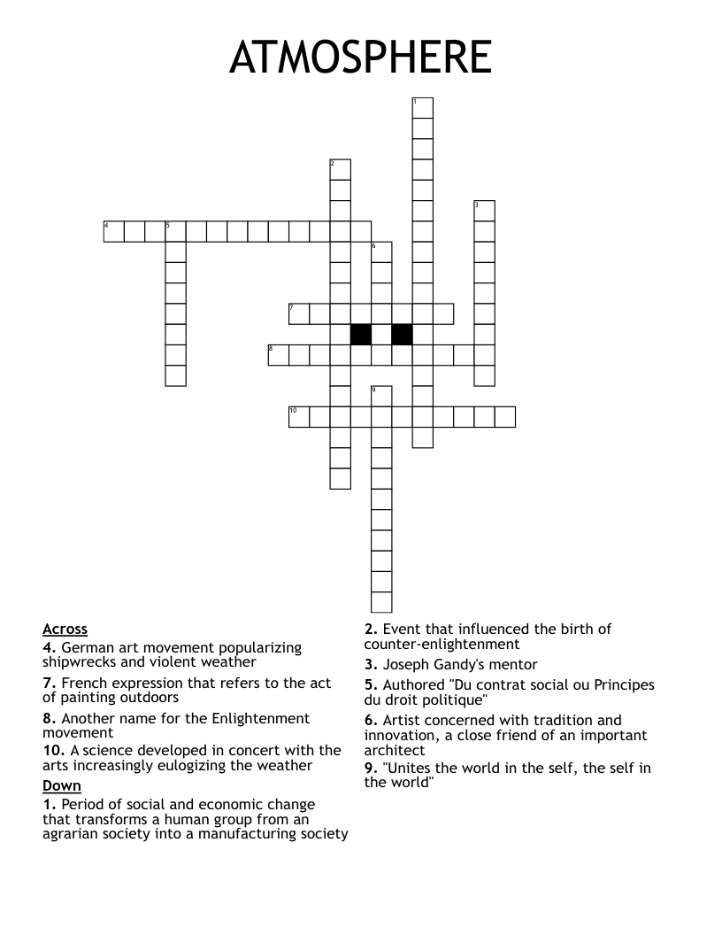 ATMOSPHERE Crossword