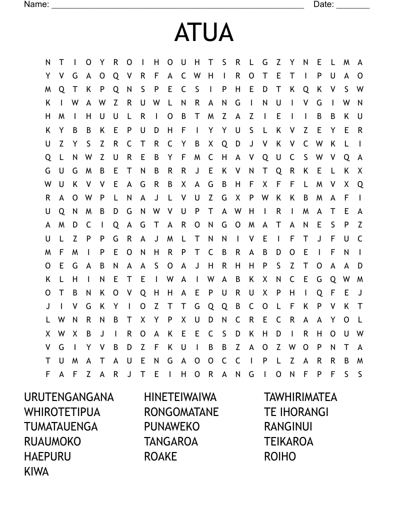 ATUA Word Search