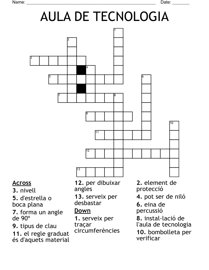 AULA DE TECNOLOGIA Crossword