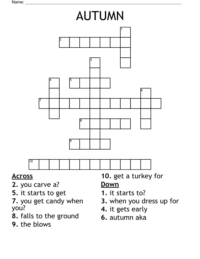 AUTUMN Crossword
