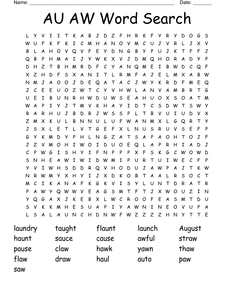 AU  AW Word Search