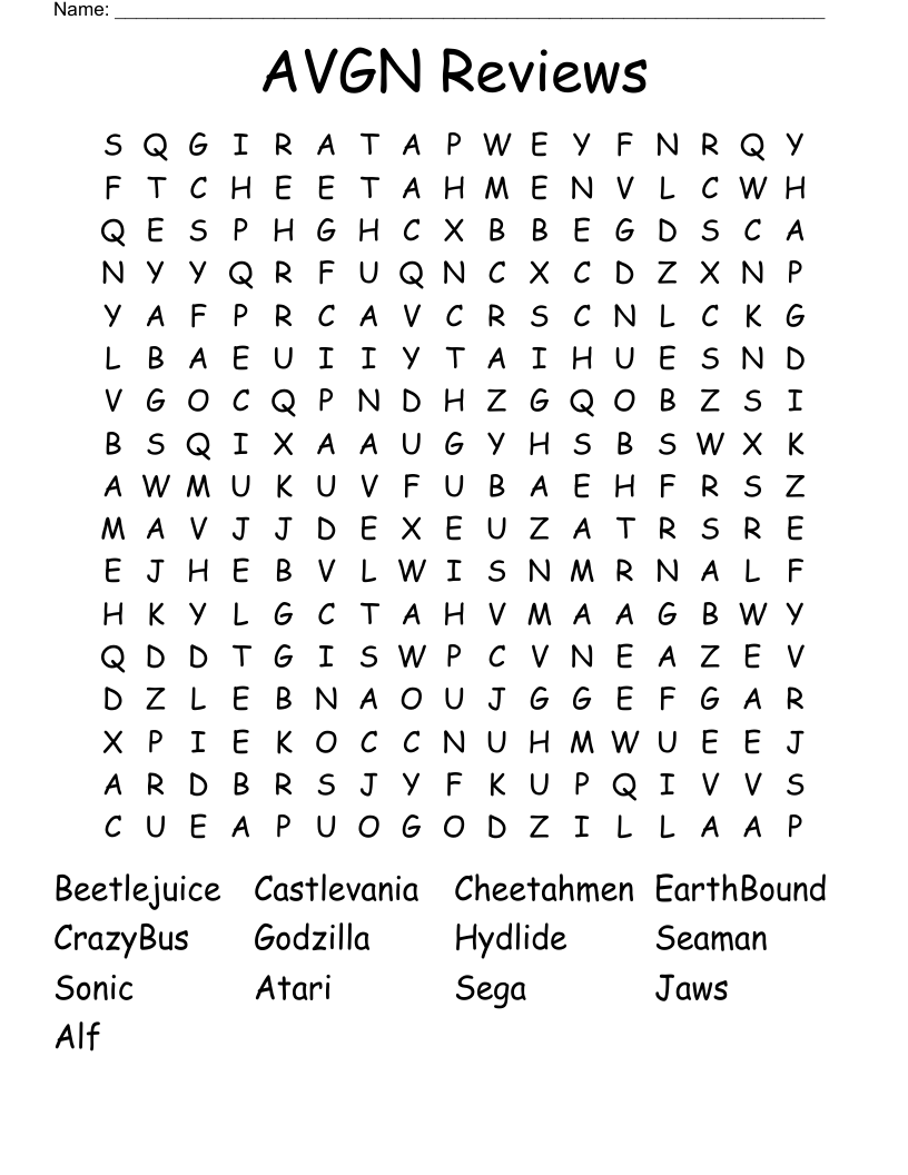 AVGN Reviews Word Search