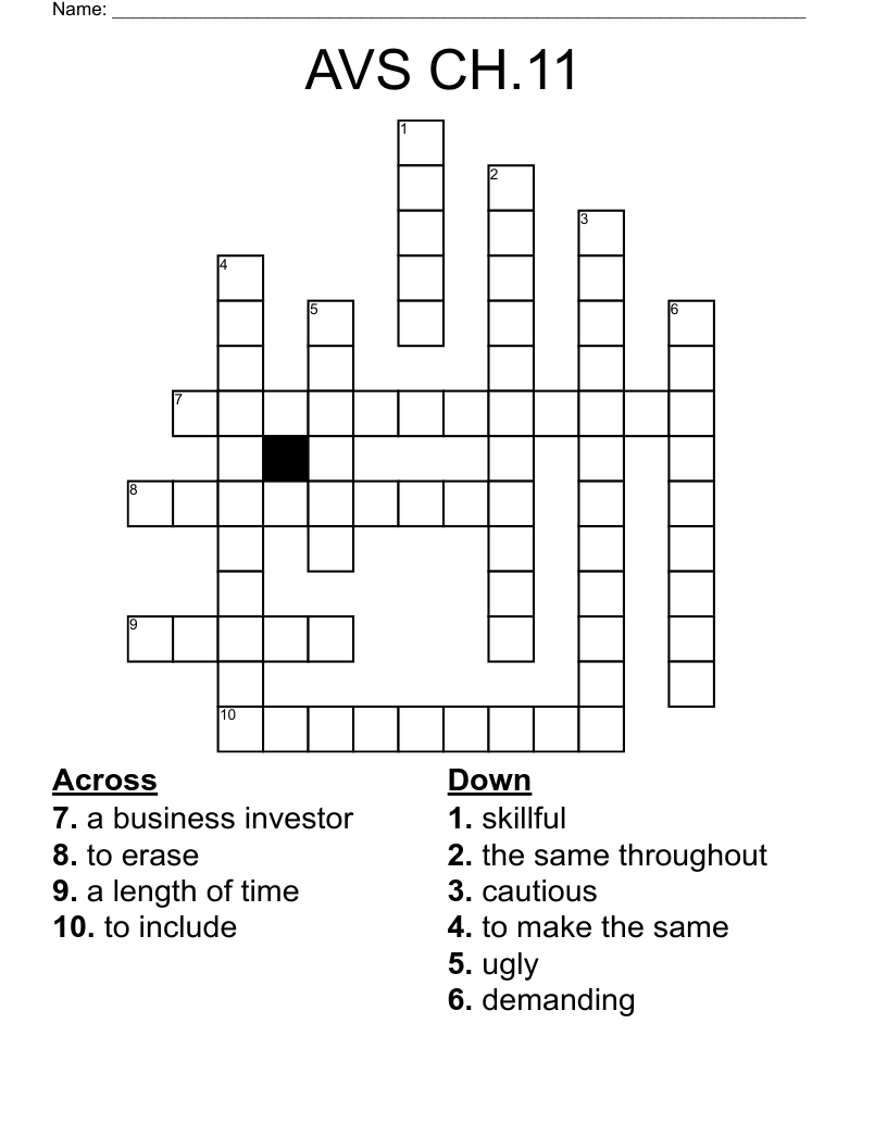 AVS CH.11 Crossword