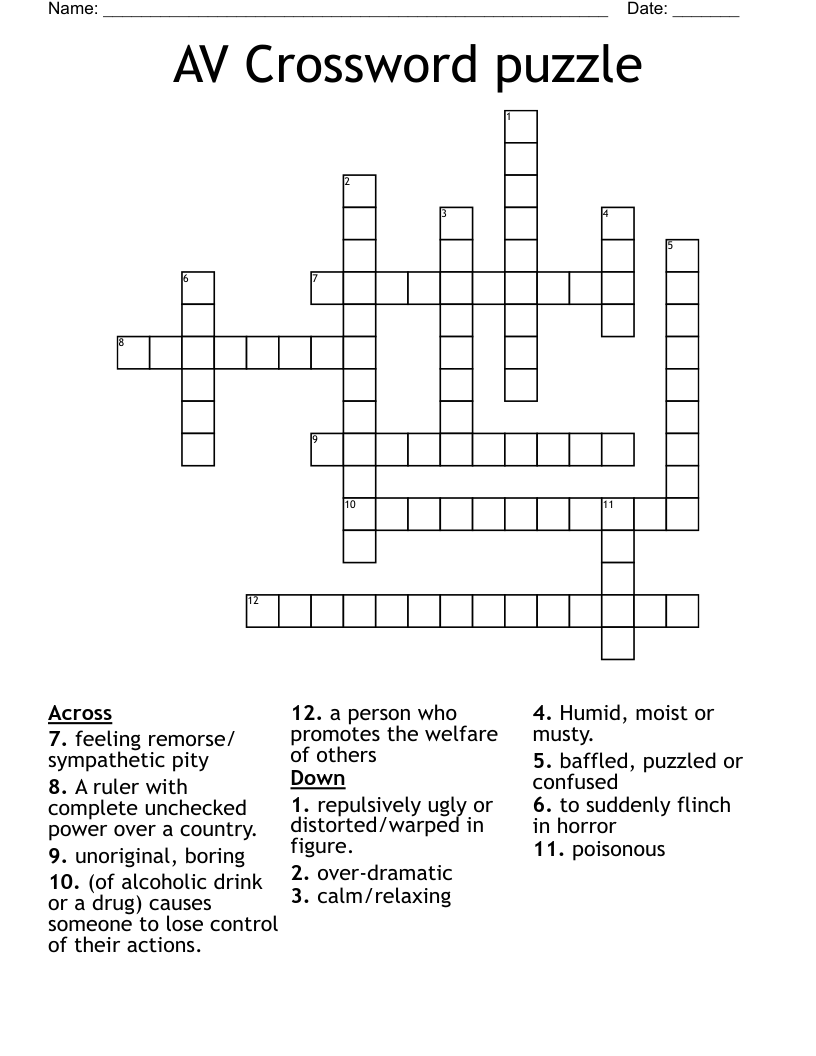 AV Crossword puzzle