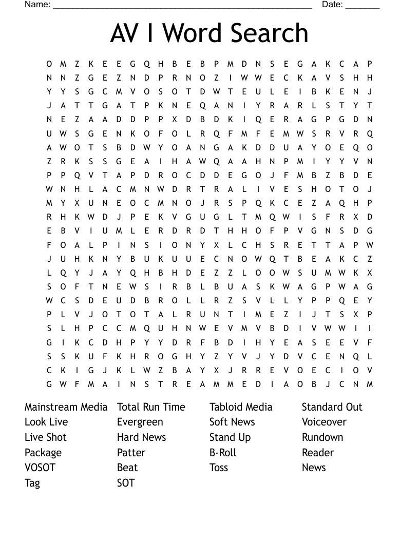 AV I Word Search