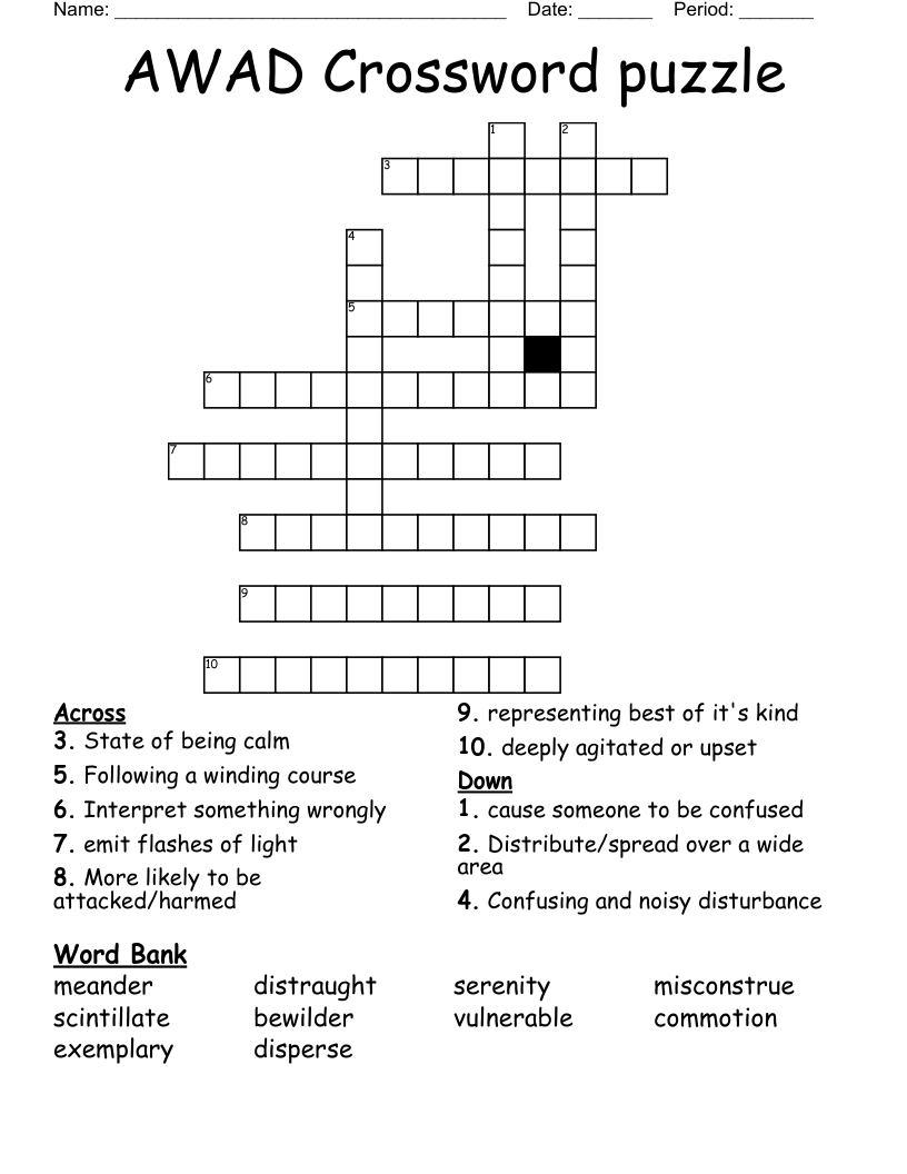 AWAD Crossword puzzle