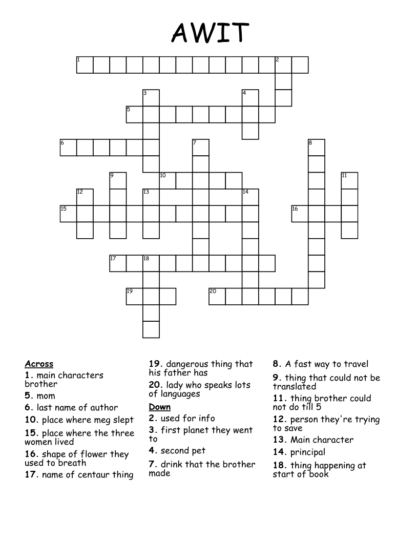 AWIT Crossword