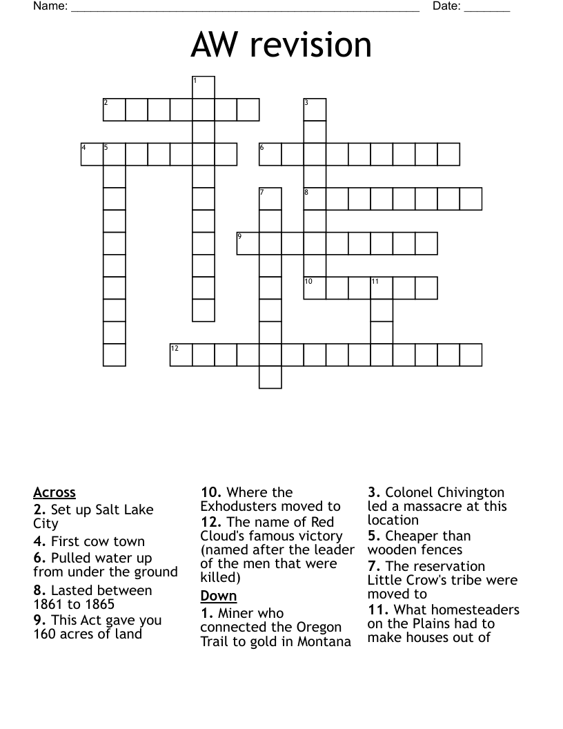 AW revision  Crossword