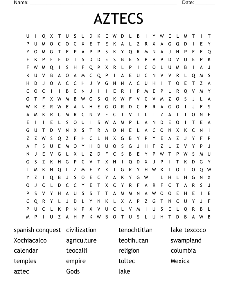 AZTECS Word Search