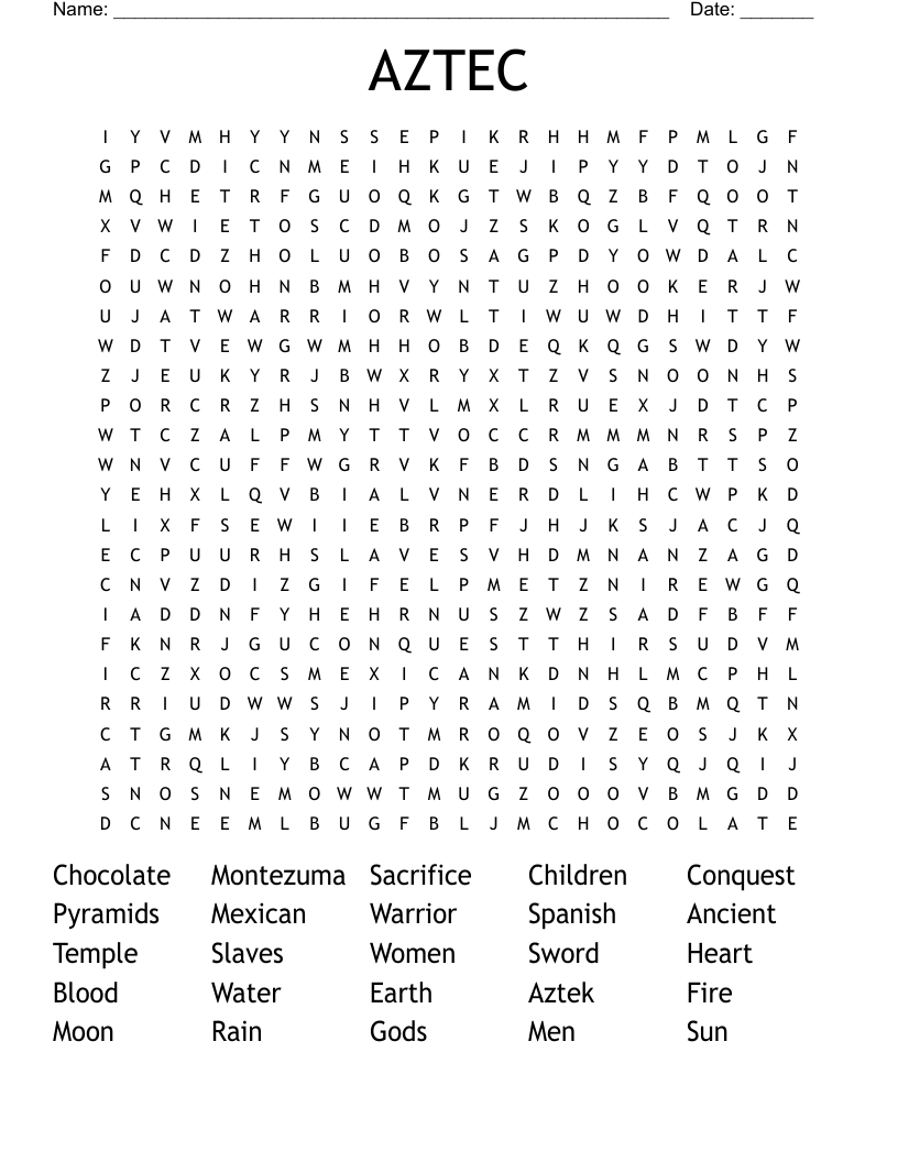 AZTEC Word Search