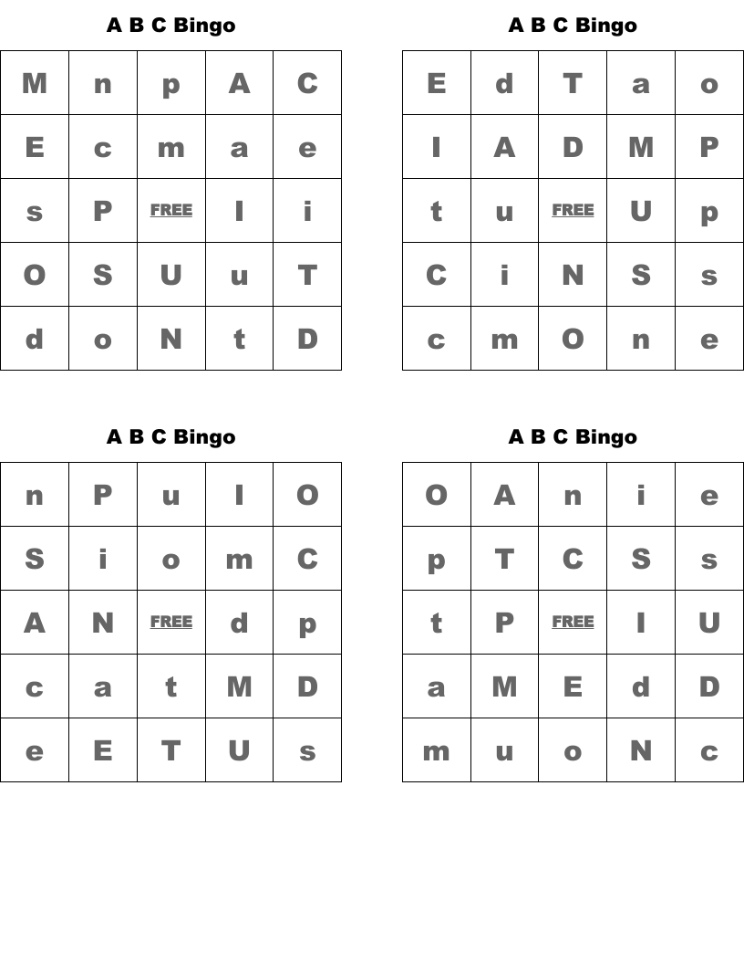 A B C Bingo