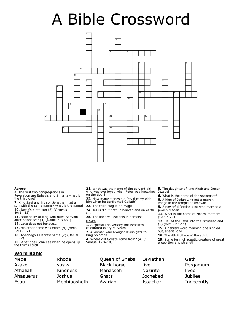 A Bible Crossword 