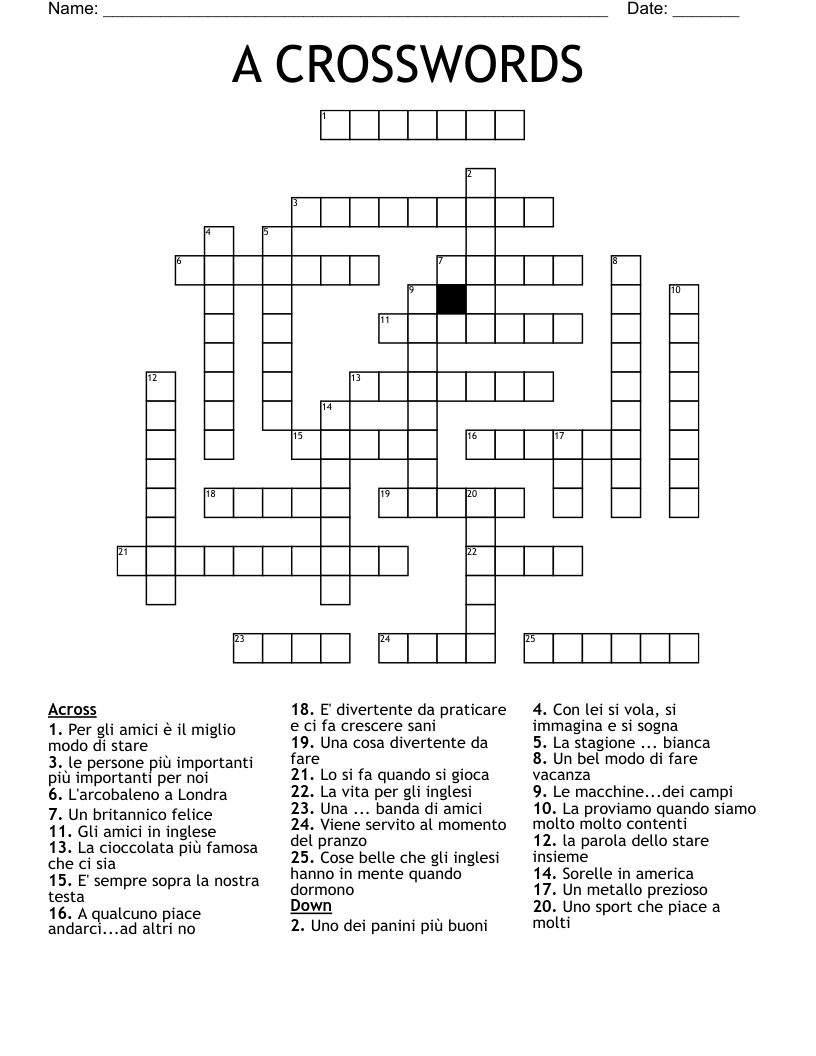 A CROSSWORDS